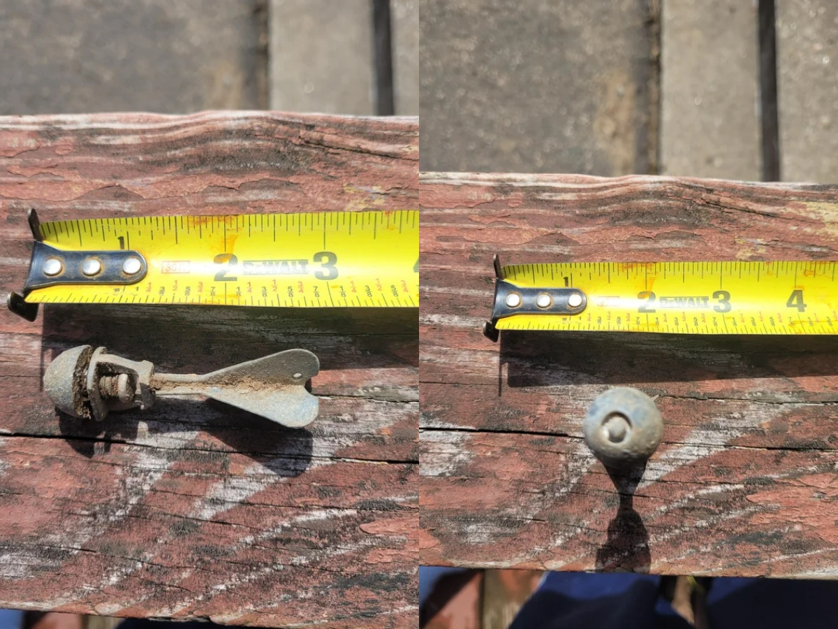 Small metal dart found in yard. Located in Northeast USA. “Nose” is threaded but doesn’t completely screw off. No stamps or markings. Any idea?