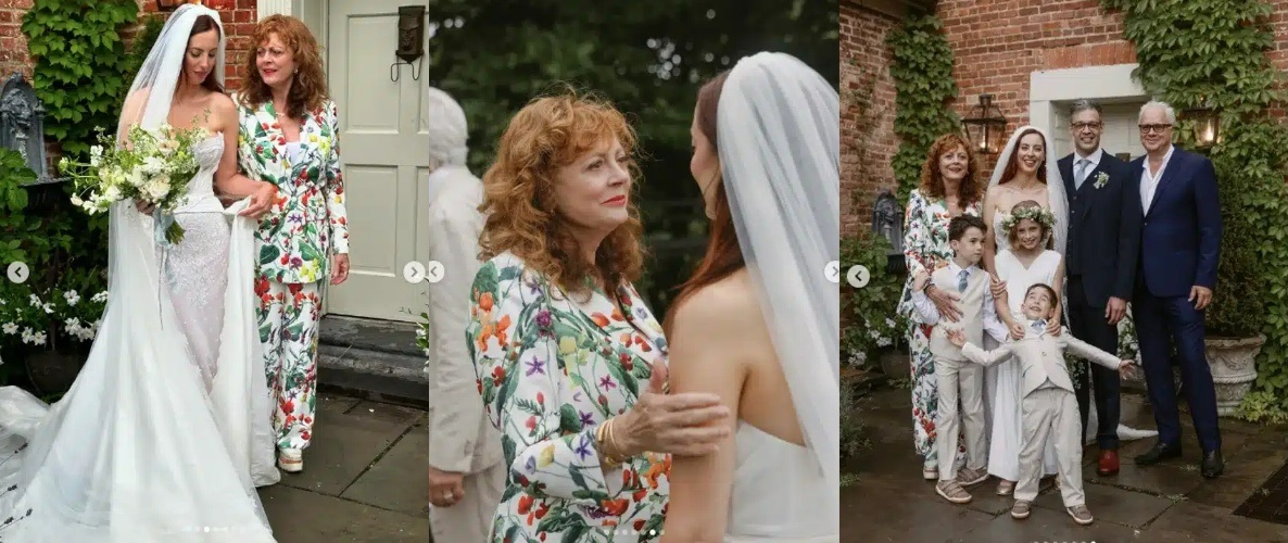 Susan Sarandon’s Daughter, 39, Weds in ‘French Garden’ Ceremony, Wearing Corset Gown That Sparks Heated Reaction: Photos